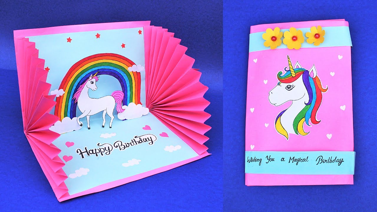 Beautiful Unicorn Birthday Card Idea| Handmade Greetings Card| DIY Unicorn Pop Up Birthday Card