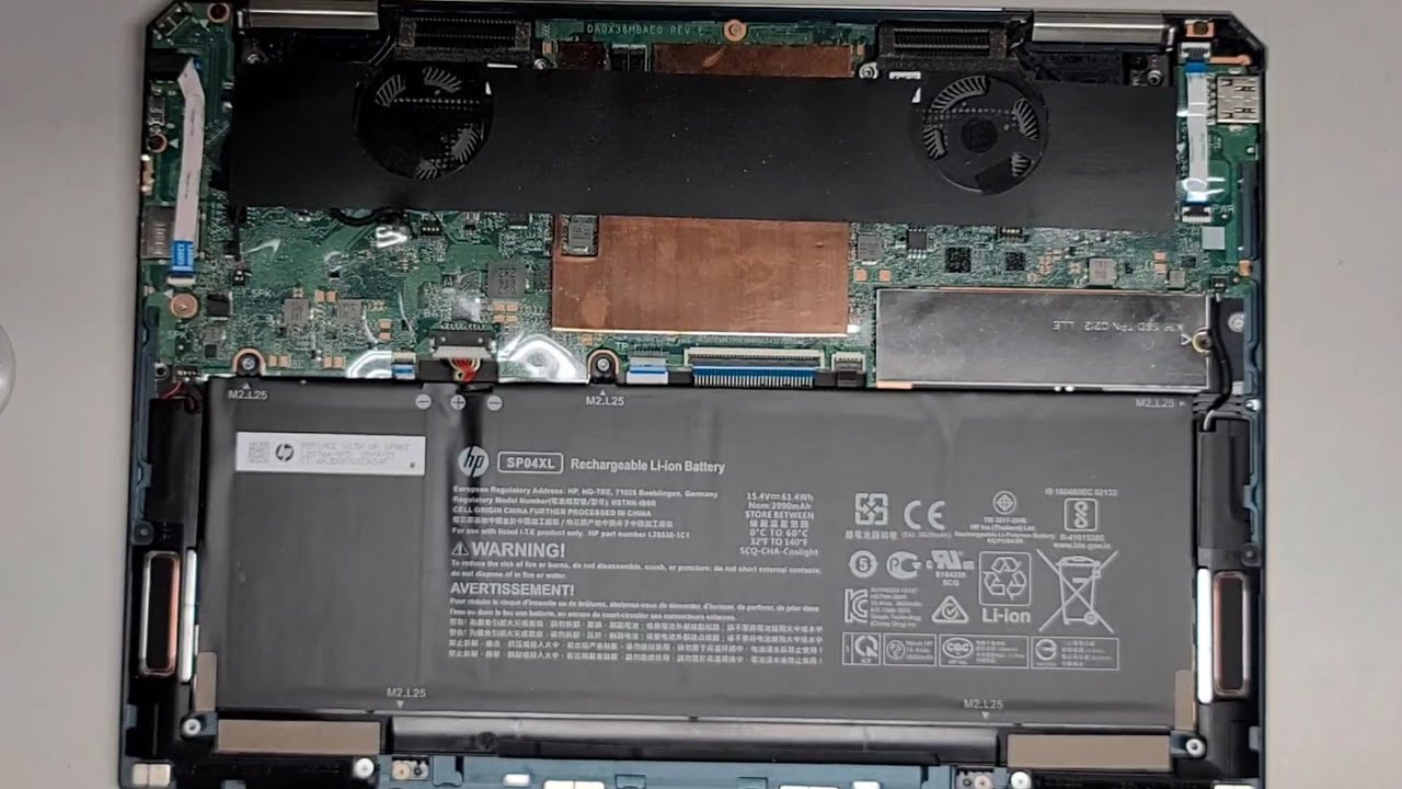 HP Spectre x360 Convertible 13t-ap000 Disassembly SSD Hard Drive Upgrade Battery Replacement Repair