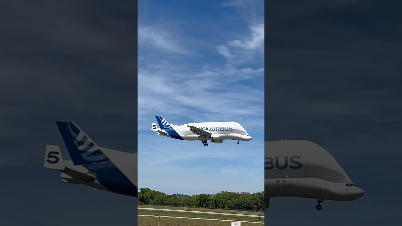 Airbus A300-600ST Beluga Landing at Orlando-Sanford Airport #airbus #airbusbeluga
