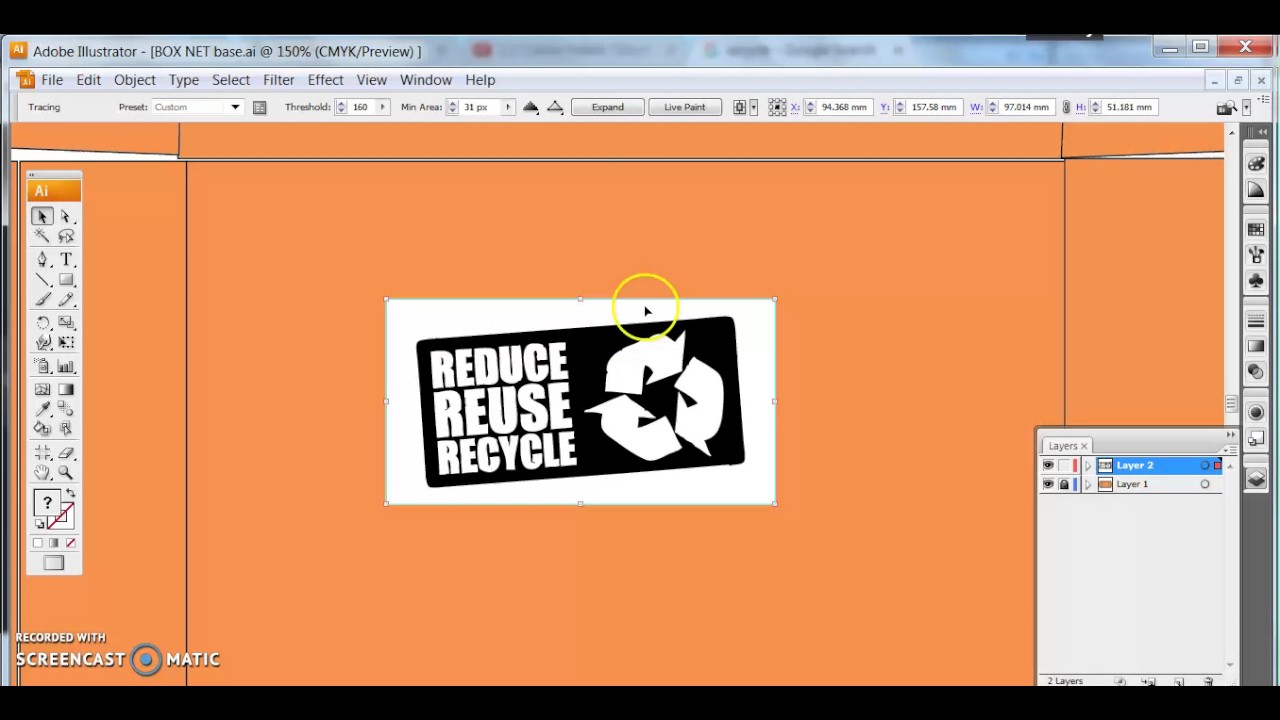 Using the 'Live Trace' Tools to remove backgrounds on Adobe Illustrator