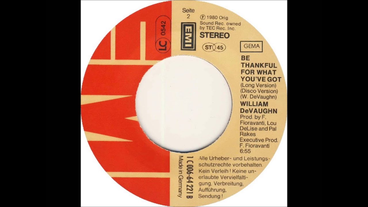 William DeVaughn - Be Thankful For What You've Got (Dj ''S'' Rework)