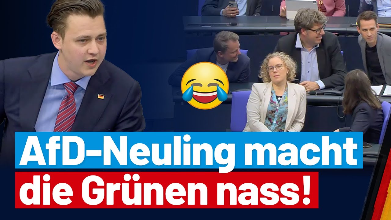 Volltreffer! Manuel Krauthausen macht gr&uuml;ne Klimahysteriker nass! - AfD-Fraktion im Bundestag