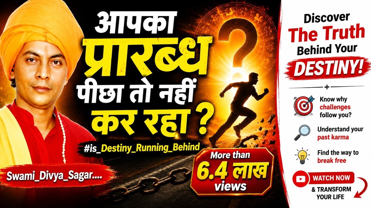 आपका प्रारब्ध पीछा तो नही कर रहा ? #is_Destiny_Running_Behind, Swami_Divya_Sagar....