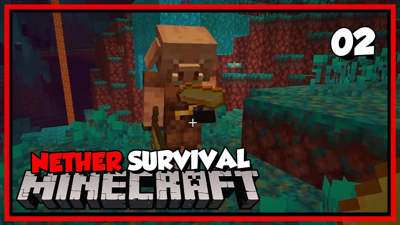 Nether Survival #002 - pierwszy handel z Piglinami | Minecraft 1.16