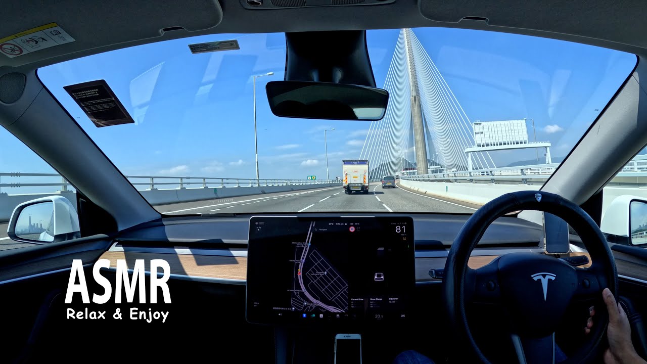 Driving | Tesla | Jordan Road to Asia World Expo | POV Driving | Cockpit View| Hong Kong