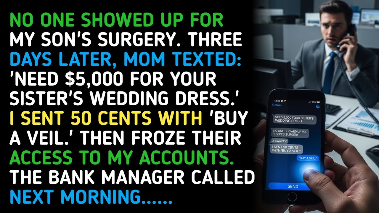 NO ONE SHOWED UP FOR MY SON'S SURGERY. THREE DAYS LATER, MOM TEXTED: 'NEED $5,000 FOR YOUR... 