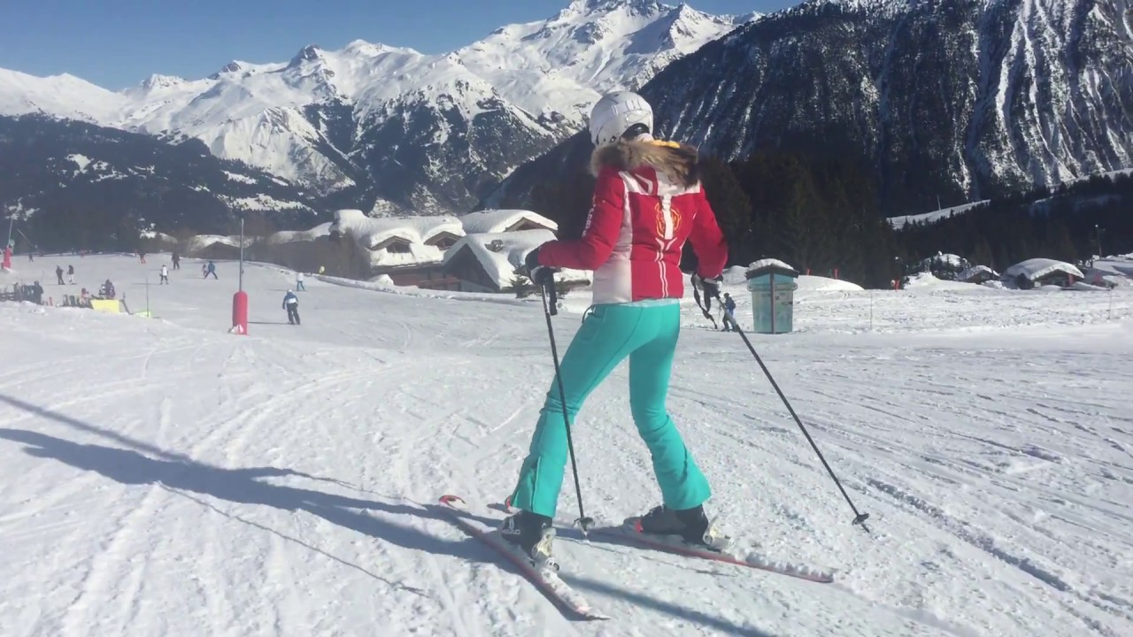 Check this beginner skier on a private ski lesson in Courchevel