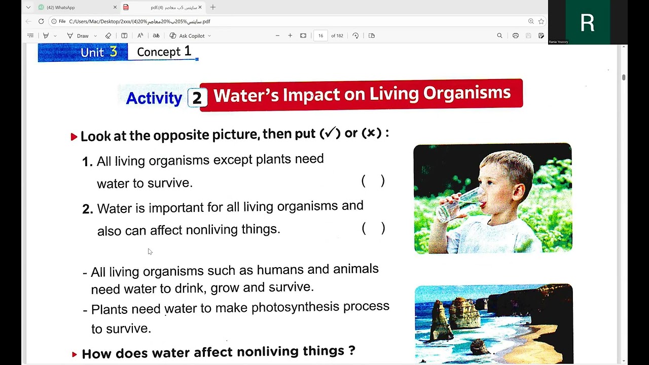 Interaction bet Biosphere and Hydrosohere,Grade5 ,Second Term , part 1