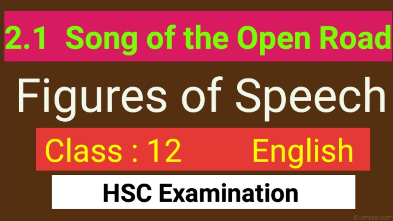 Song of the Open Road | Walt Whitman | Class 12  |  English | Figures of Speech | HSC #english