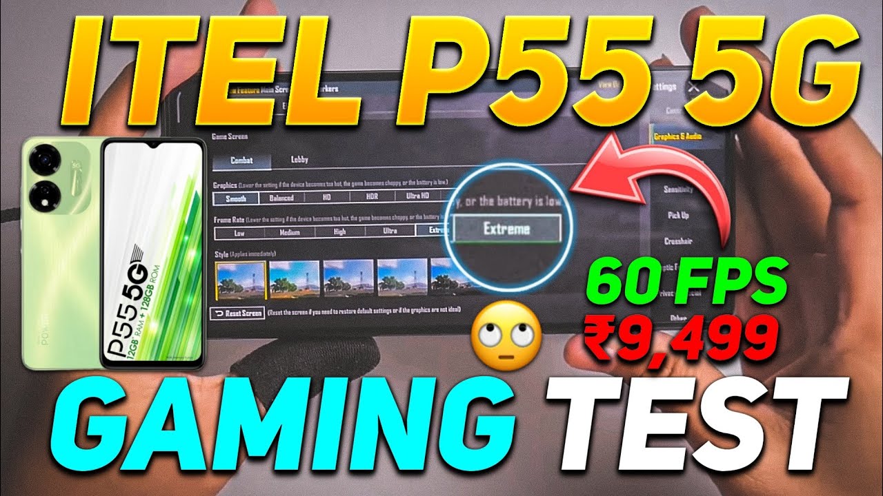 ITEL P55 5G UNBOXING AND BGMI TEST 🔥 | ITEL P55 BGMI TEST WITH FPS METER 😍 | DM 6080 PROCESSOR 🥵