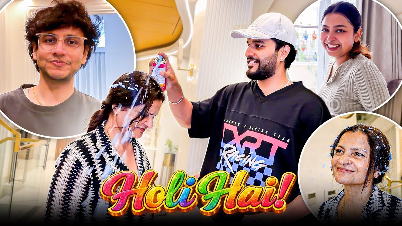 Abhishek ne mummy ke sath kheli Holi 