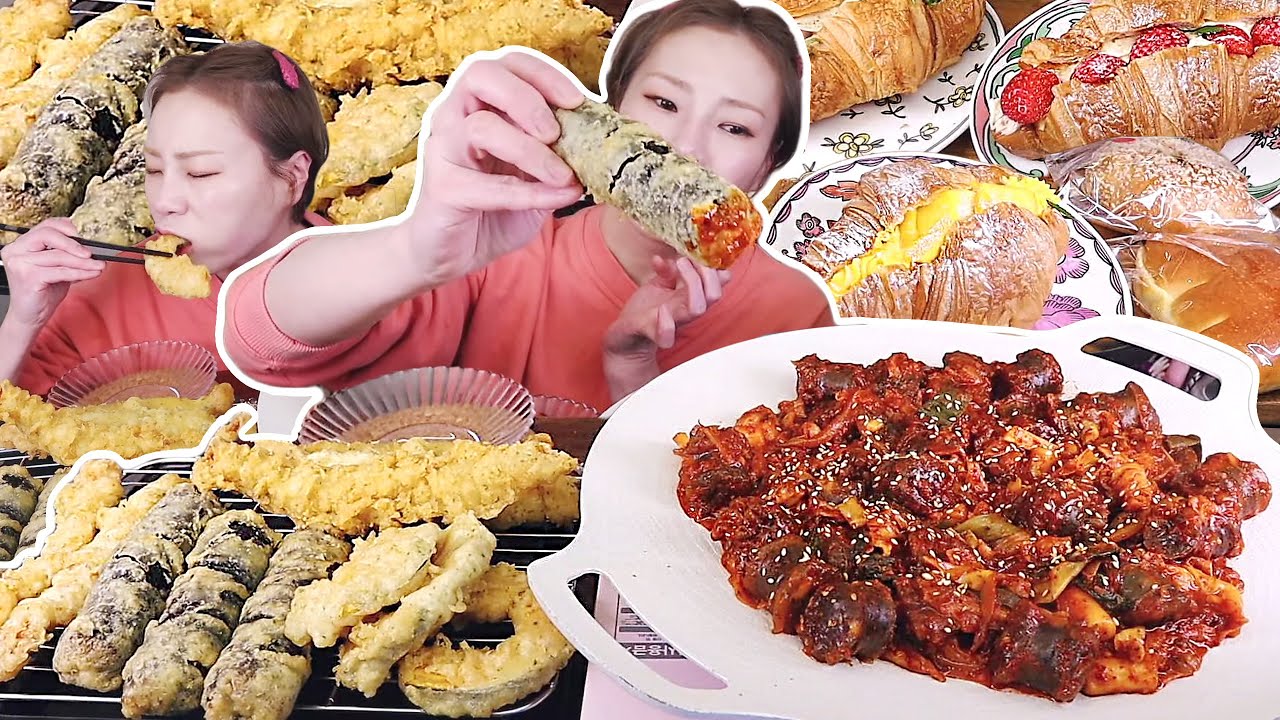 순대볶음과 바삭한 튀김!! 햇님표 어묵탕과 여러가지 빵으로 후식까지 240215/Mukbang, eating show