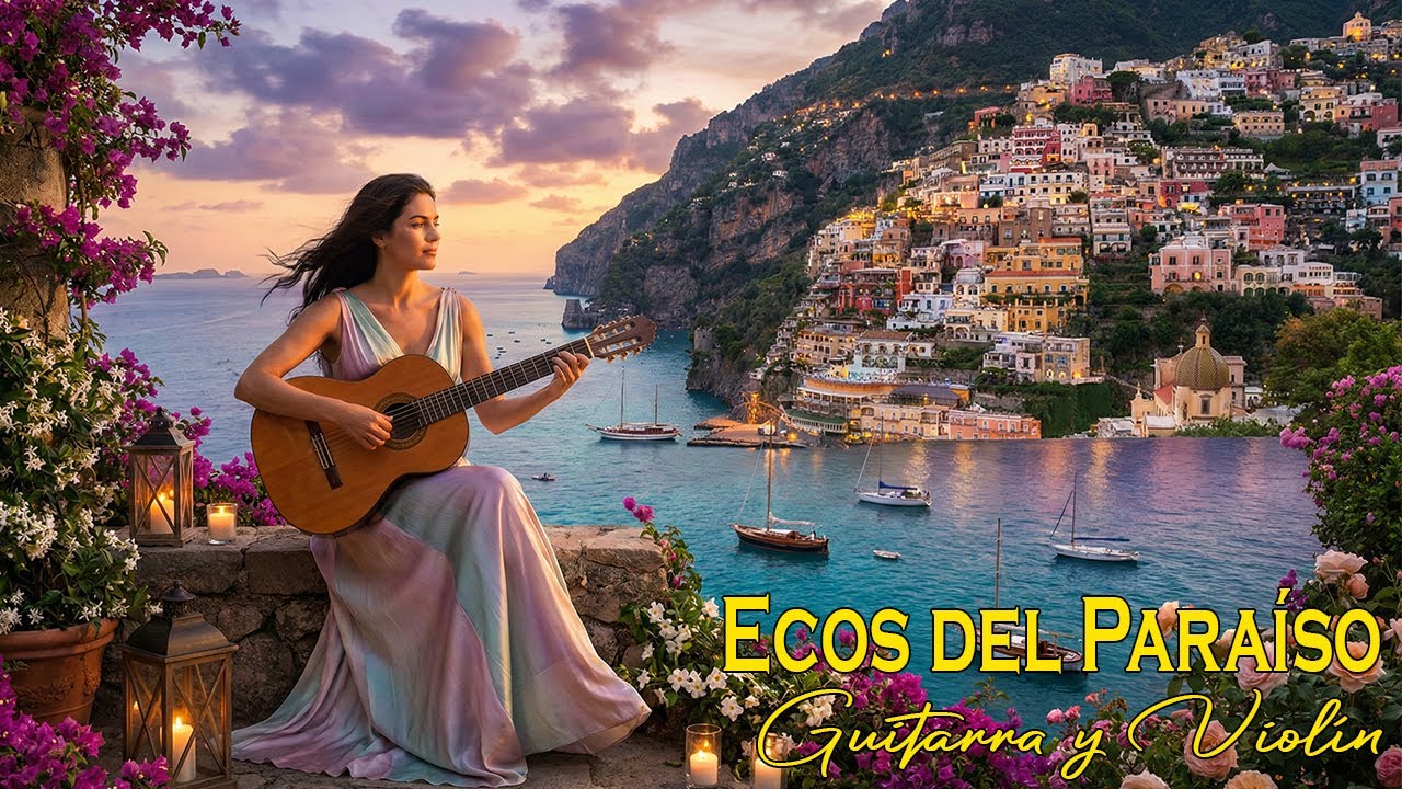 Ecos del Paraíso Mediterráneo” | Guitarra Española y Violín Romántico al Atardecer 💖
