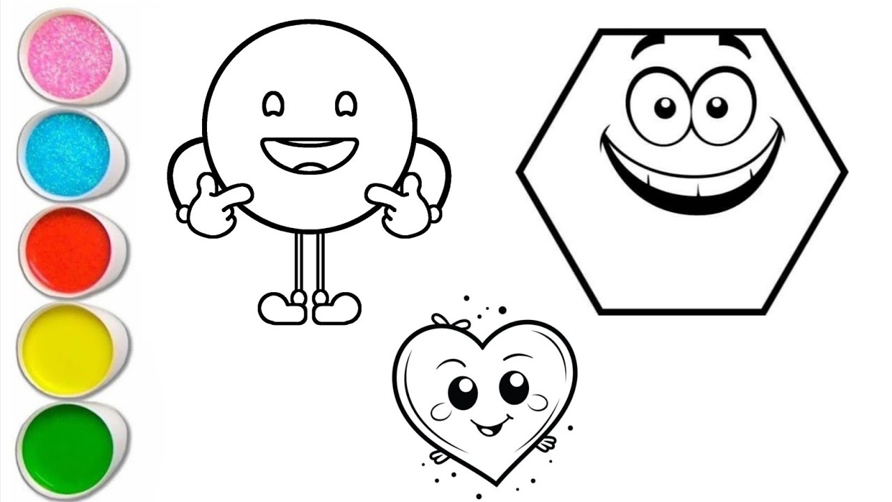 8 Geometric Shapes Coloring and Drawing for Kids, Toddlers #shapesandcolors 