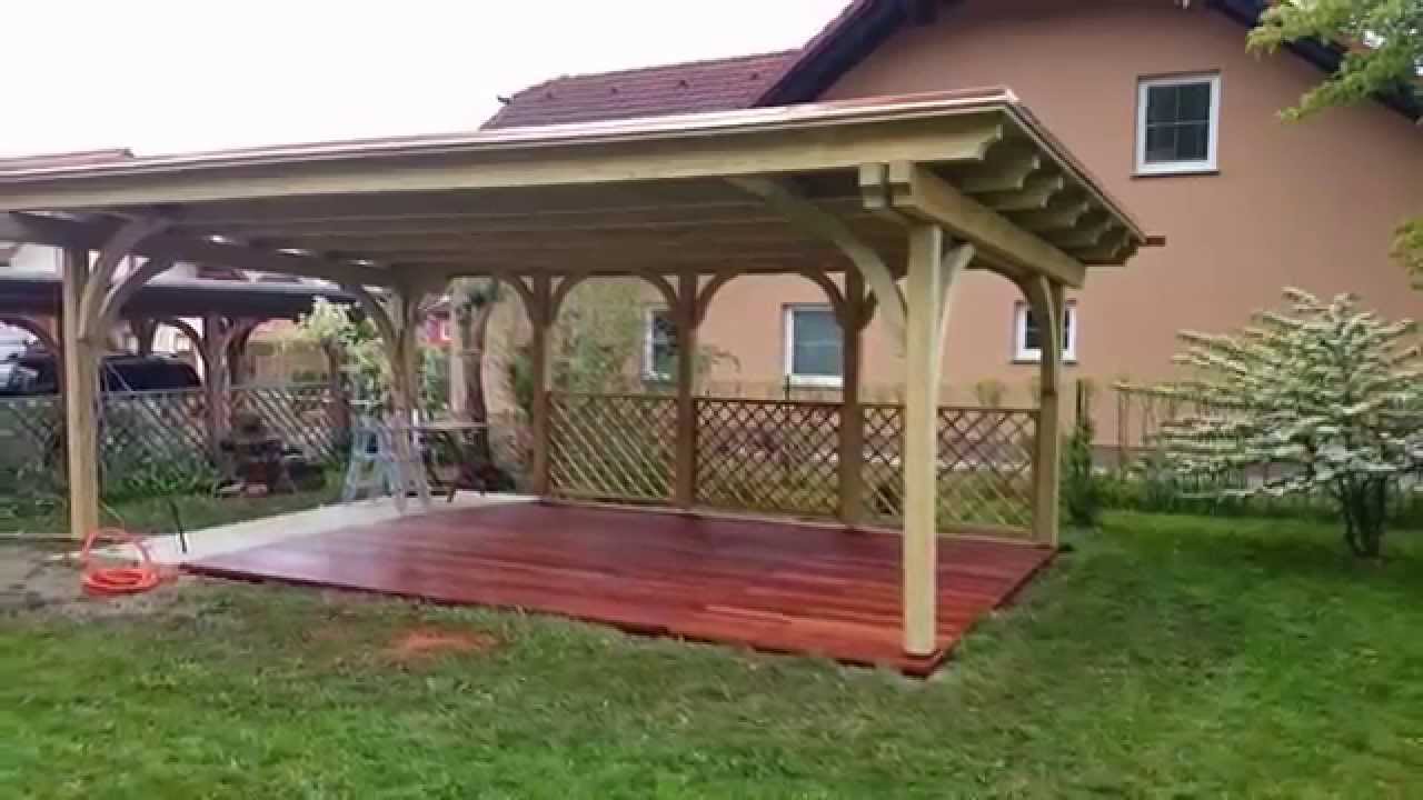 Nadstrešek za letno kuhinjo in lesena tla CUMARU Bungart
