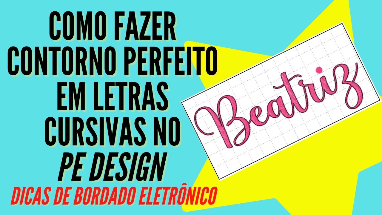 Como fazer CONTORNO PERFEITO em texto de letra cursiva no PE DESIGN