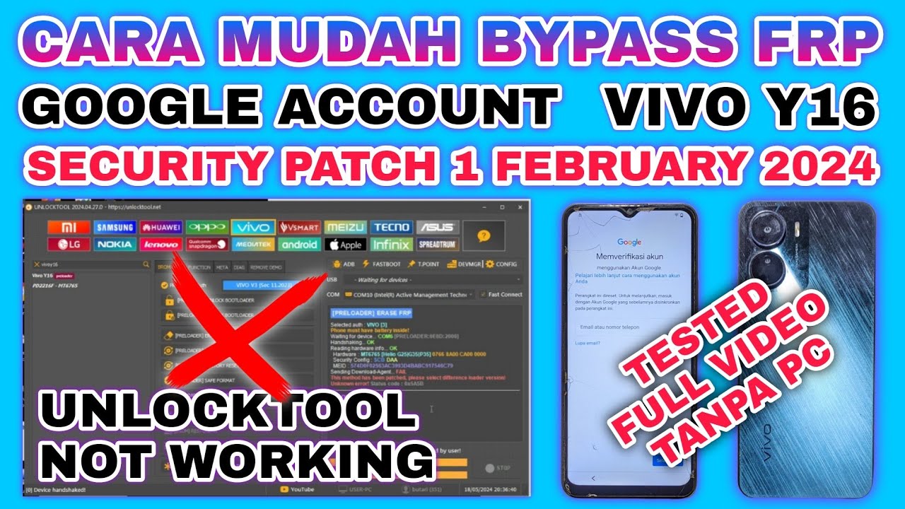 CARA BYPASS FRP AKUN GOOGLE VIVO Y16 TERBARU TANPA PC || FIX BYPASS FRP VIVO Y16 LATEST WITHOUT PC