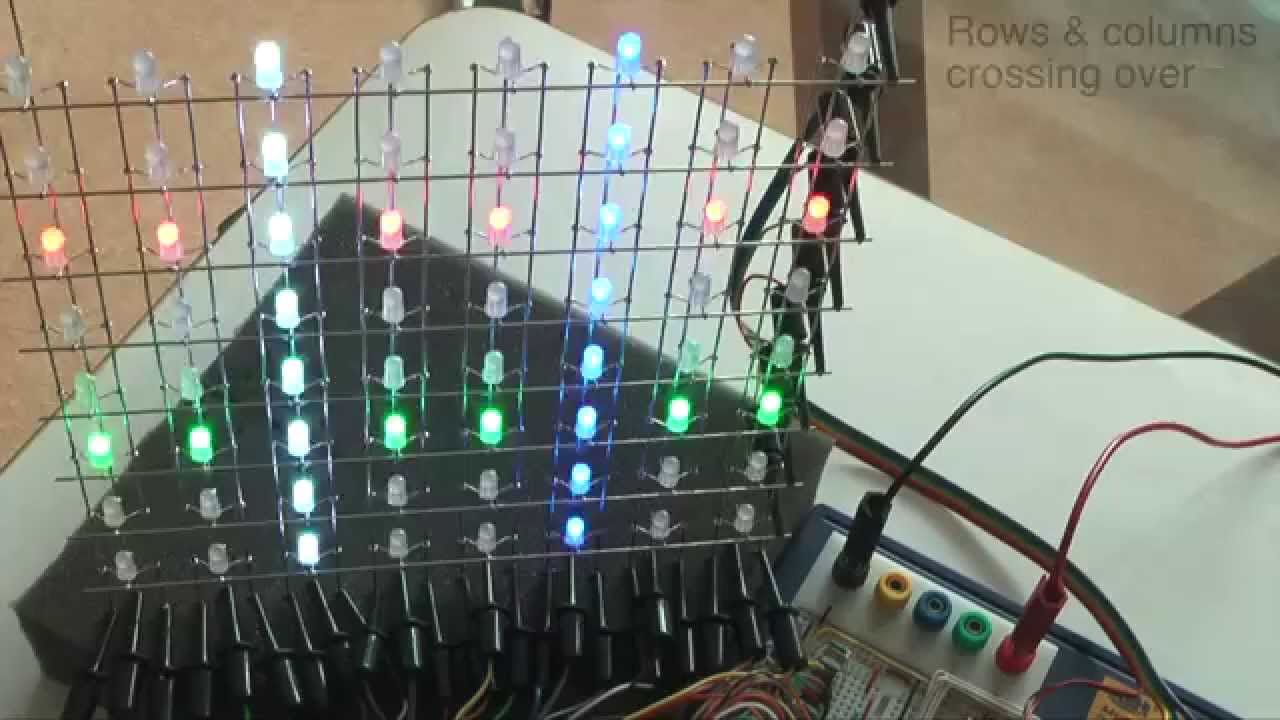 Construction of an 8x8x8 RGB LED Cube. Part 4: Testing 8x8 Panels