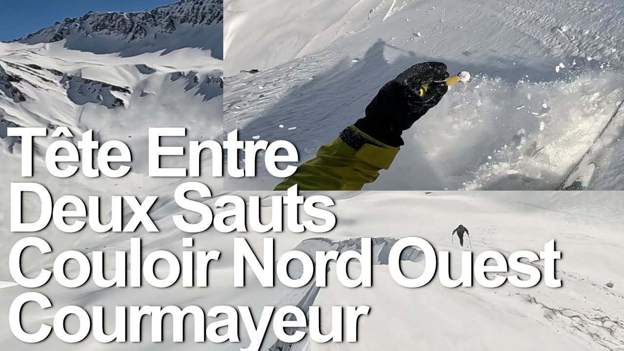 Tête Entre Deux Sauts Voie Normale et Couloir Nord Ouest ski de randonnée montagne Courmayeur