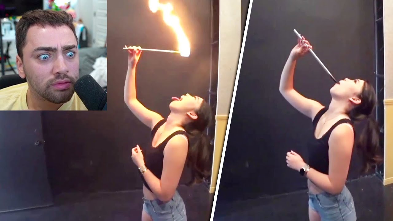 Mizkif can't believe ExtraEmily ate fire
