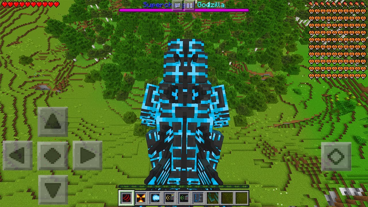 Playing as SUPERCHARGED GODZILLA in Minecraft Pocket Edition...
