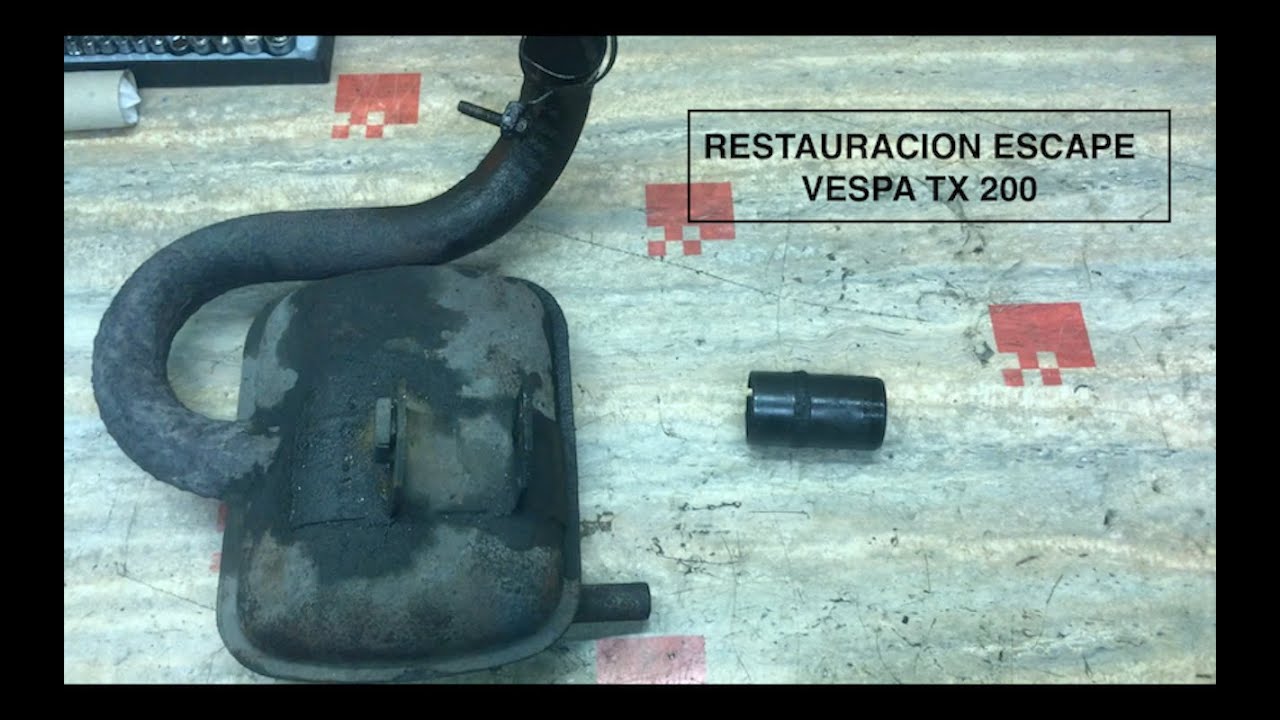 Como quitar carbonilla y restaurar tubo de escape 2t || Restauración escape vespa TX 200 parte (2)