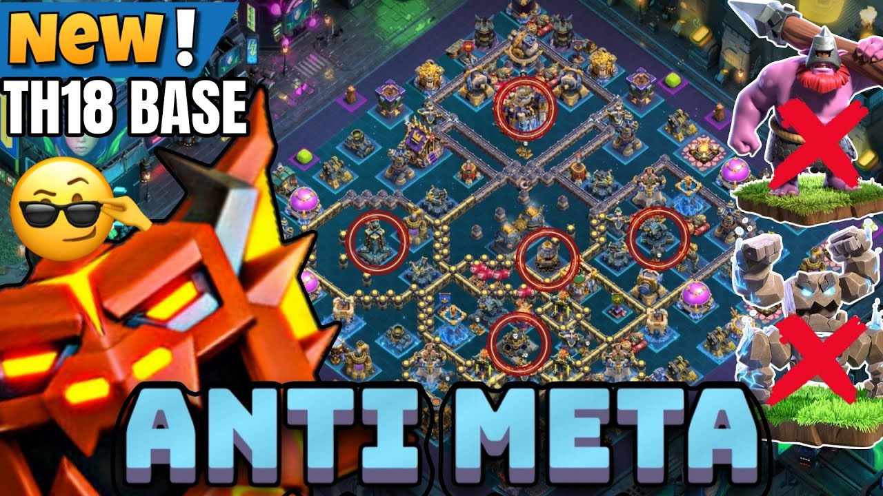 BEST-10 STRONG TH18 LEGEND BASE || TH18 TROPHY PUSHING BASE ANTI META || TH18 BASE   NEVER 3 STAR