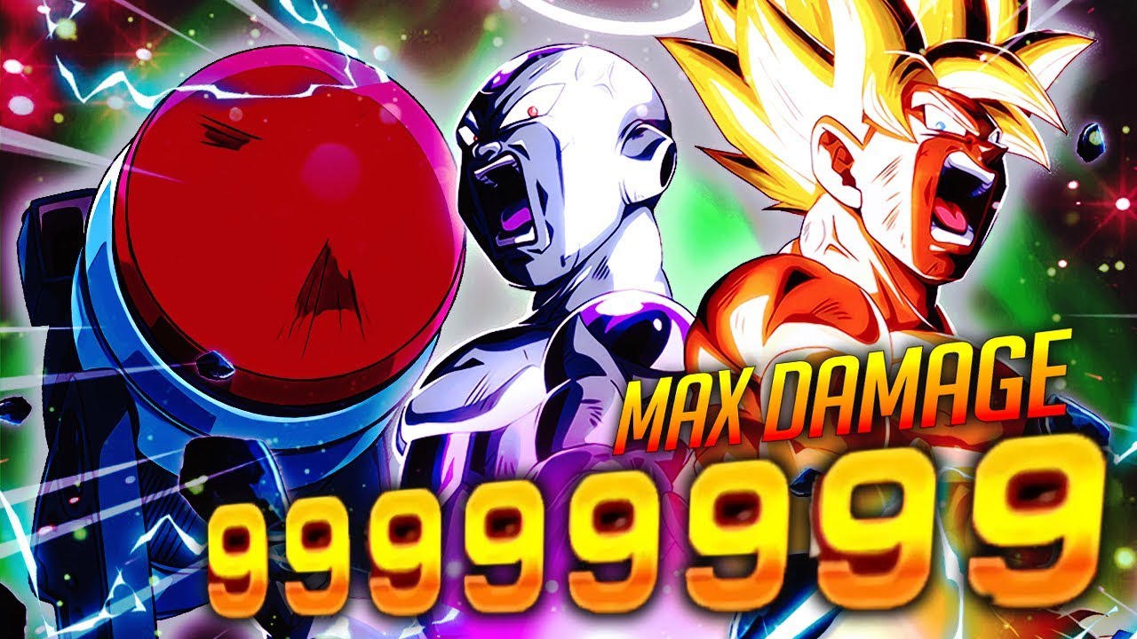 MAX DAMAGE LR Goku and Frieza 99 MILLION Damage Punch Machine Team! DBZ Dokkan Battle