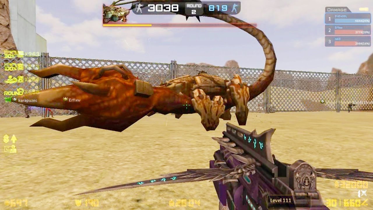 Counter-Strike Nexon: Zombies - Bio Scorpion Zombie boss Fight (hard4) online gameplay on Behind map