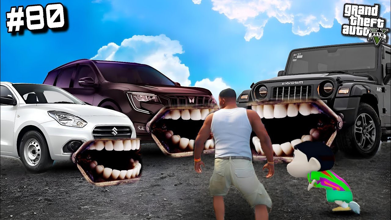 THE WAR BETWEEN THAR & SWIFT DZIRE & XUV 500 & FRANKLIN RESCUED CHOO CHOO CHARLS IN GTA 5 !