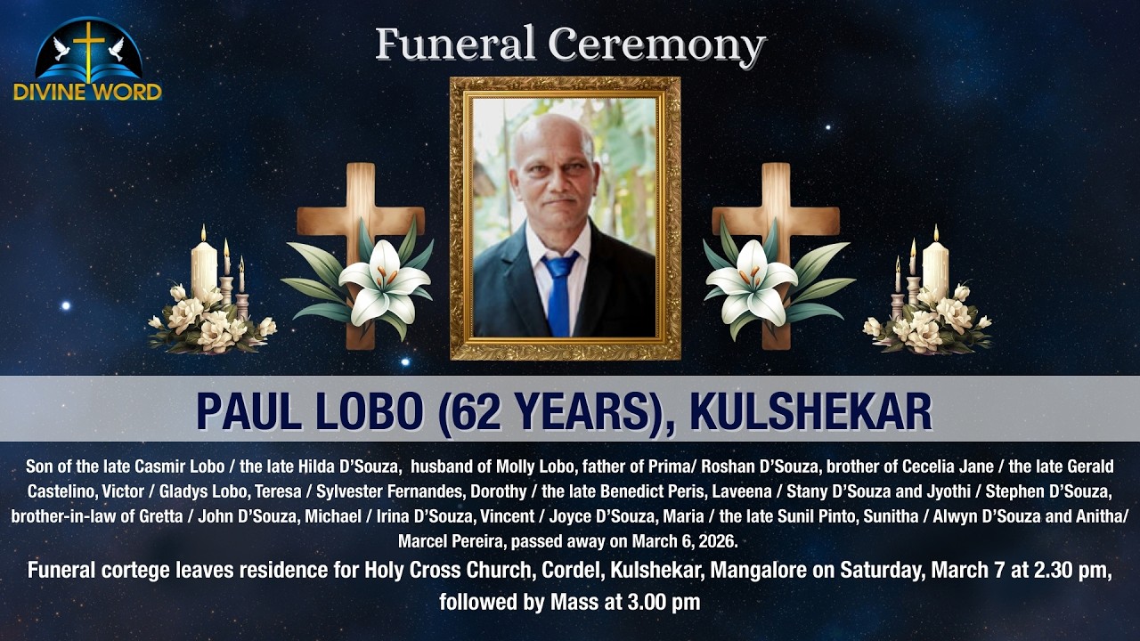 Funeral Ceremony of Paul Lobo (62 Years) | Holy Cross Church, Kulshekar