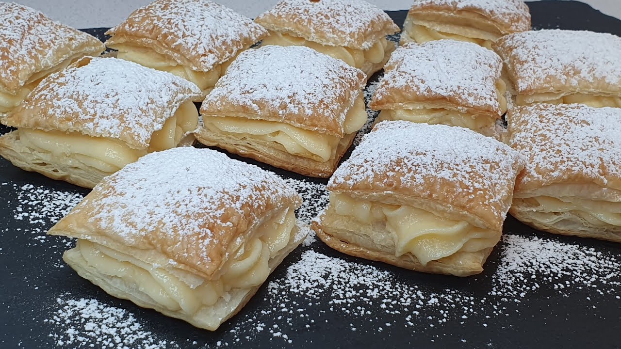 MIGUELITOS. Hojaldres rellenos de crema. #nuberosaylila #hojaldre