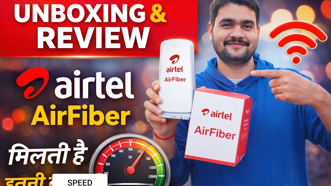 Airtel Airfiber Unboxing And Review | Airtel Airfiber Installation | Airtel Airfiber speed test