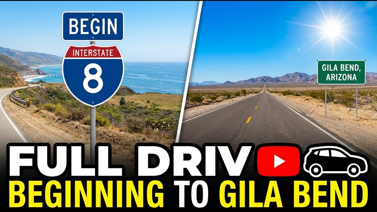 Driving on Interstate 8 from Beginning to Gila Bend, Arizona