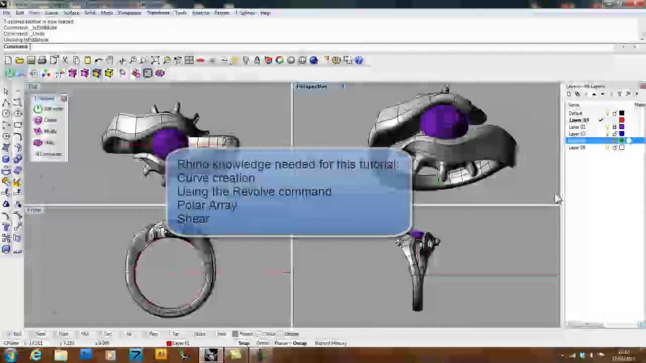 T-Splines For Rhino - Making a Crossover Ring With Radial Symmetry - Holts Academy of Jewellery