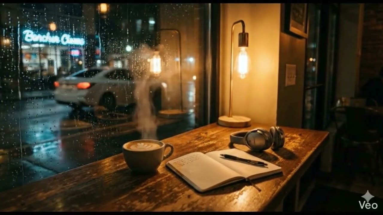 雨夜咖啡館的溫暖角落 | 治癒系雨聲與輕音樂 | 1小時放鬆讀書、工作與寫作的靜謐陪伴 | Rain & Cafe Ambience for Deep Focus