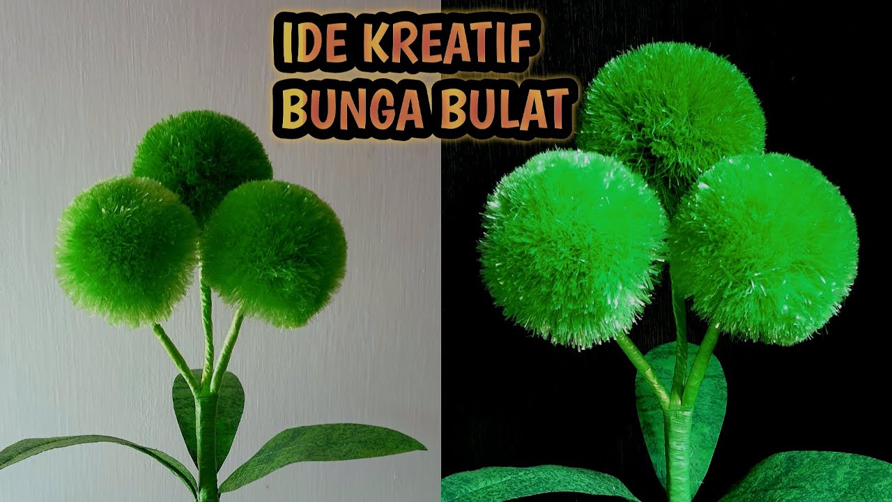 IDE KREATIF; Menggunakan Kembali - Bunga Bulat dari Tali rafia dan Plastik Kresek (FRESH)
