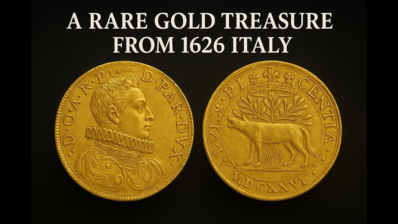 Золотые две двойные монеты Пьяченцы 1626 года