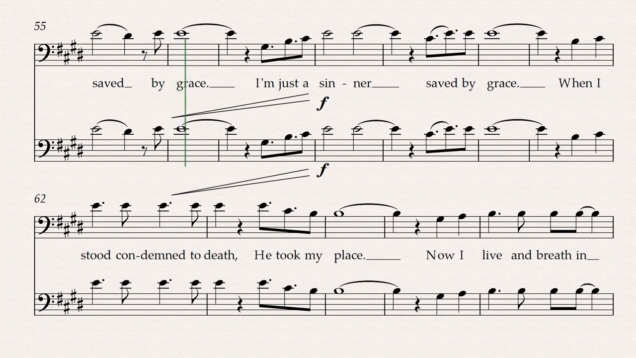 Sinner Saved by Grace SATB I Tenor Part I Lyrics & Notes
