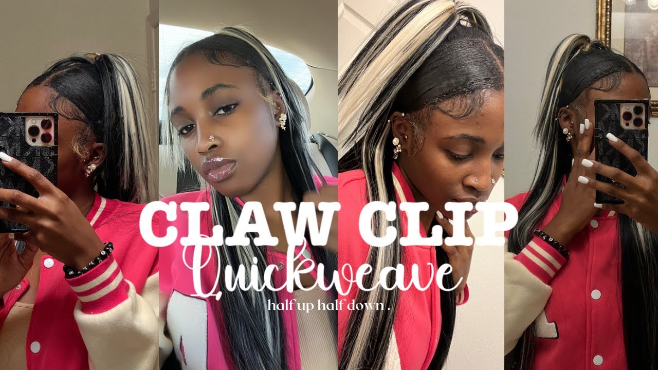 New Trend 🚨 Trendy Claw Clip Half up Half Down Quick Weave Tutorial *do my Christmas hair with me *