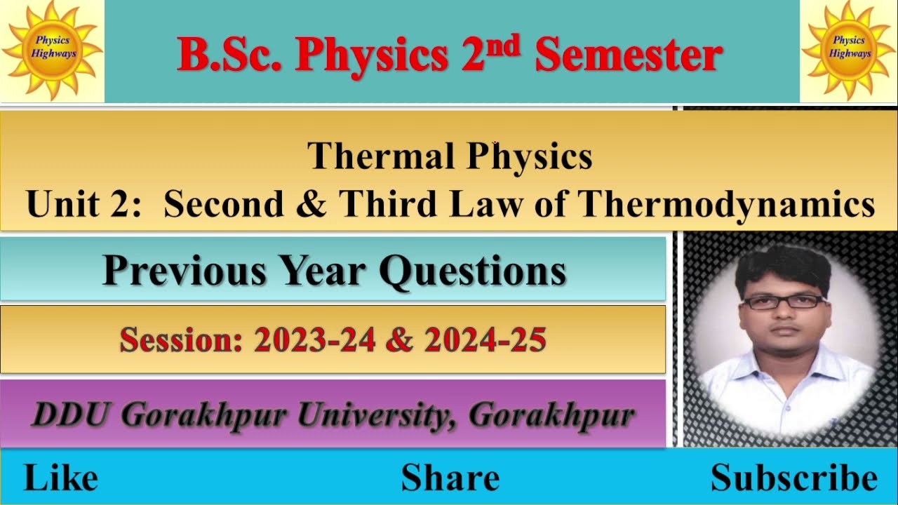 BSc Physics 2nd Sem|| Thermal Physics|| Unit 2|| Previous Year Questions|| #ddu #pyq #bscphysics
