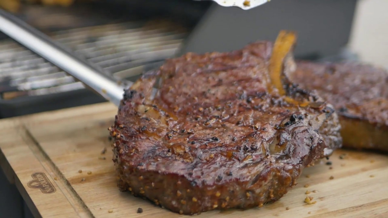 Reverse Seared Smoked Ribeye Steaks on Gas BBQ Grill Recipe