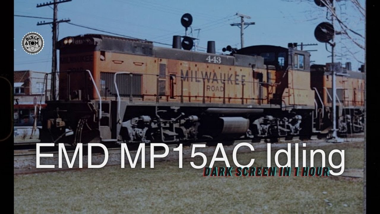 EMD MP15AC Idling on the Tracks ⨀ 12 Hours of Relaxing Diesel Engine Sounds for Sleep & Relaxation