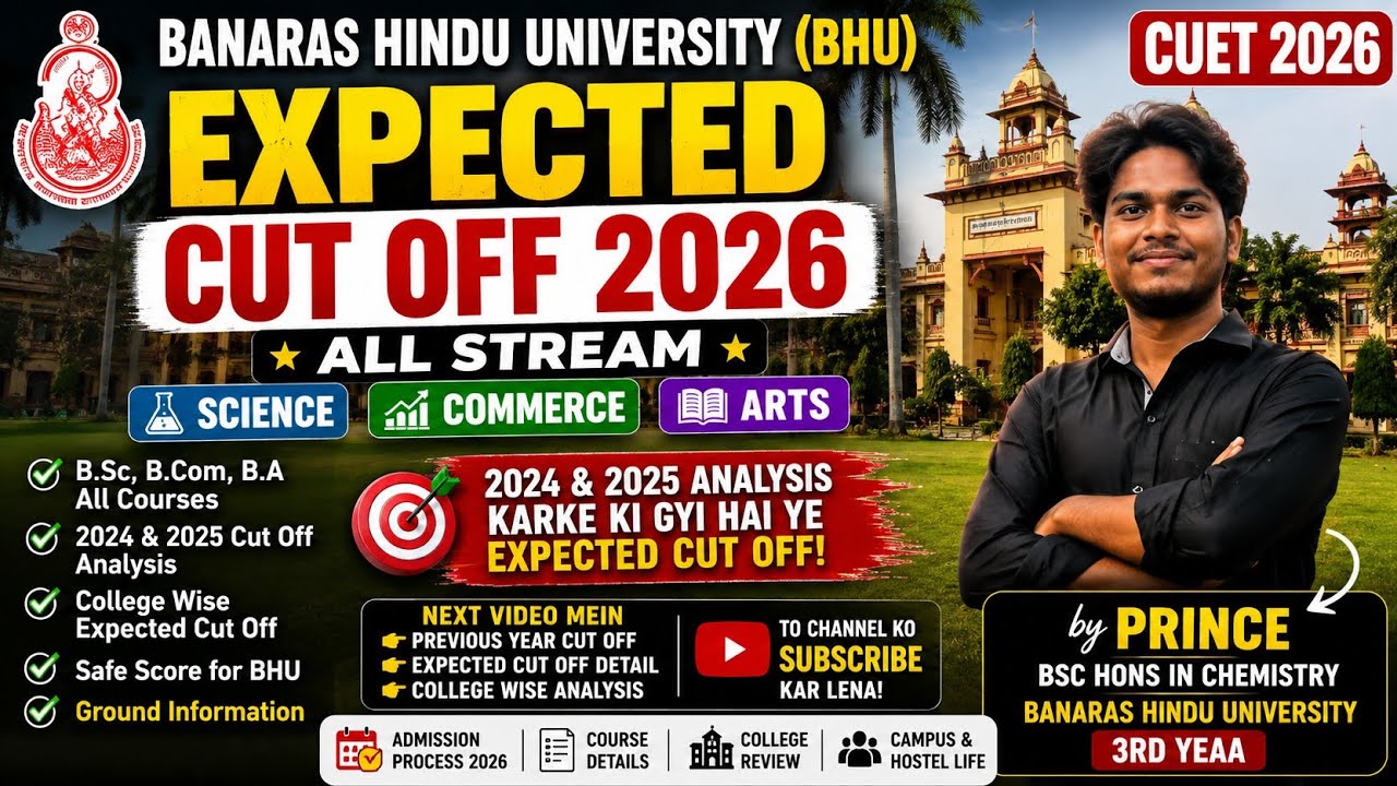 BHU Expected Cut Off 2026 🔥 Science Commerce Arts | Complete Analysis | CUET UG 2026BHU Cut