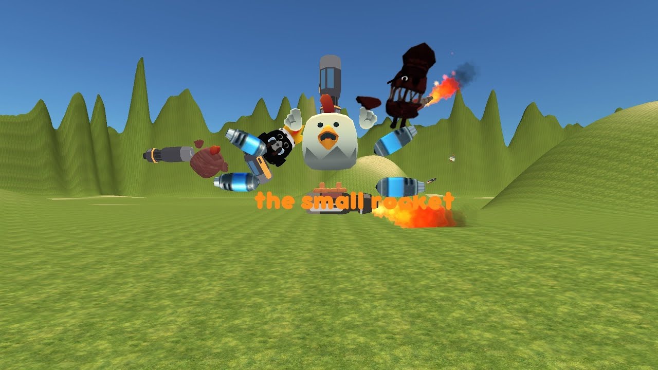 Small rockets vs chicken gun 