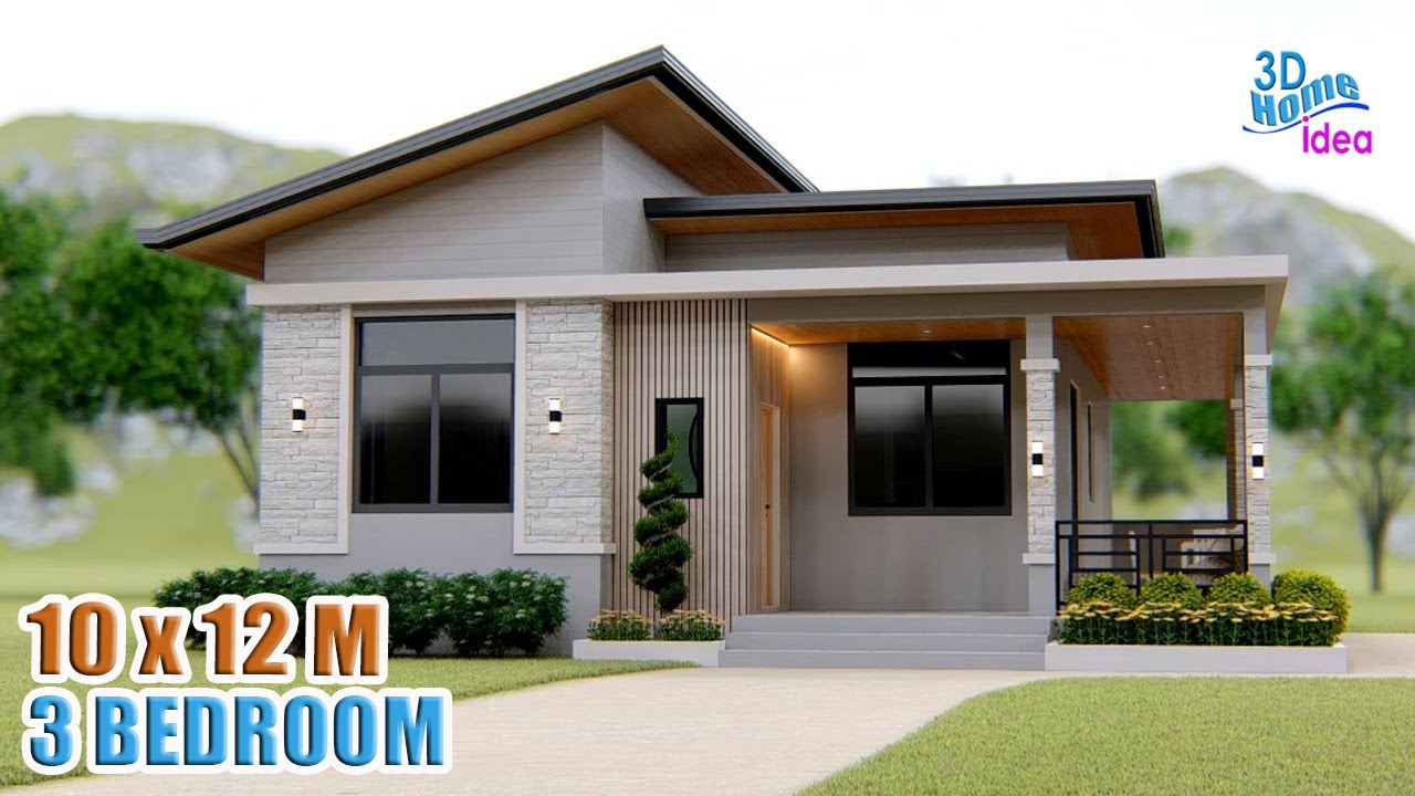 Simple House Design idea | 10 x 12 Meters with 3 Bedroom