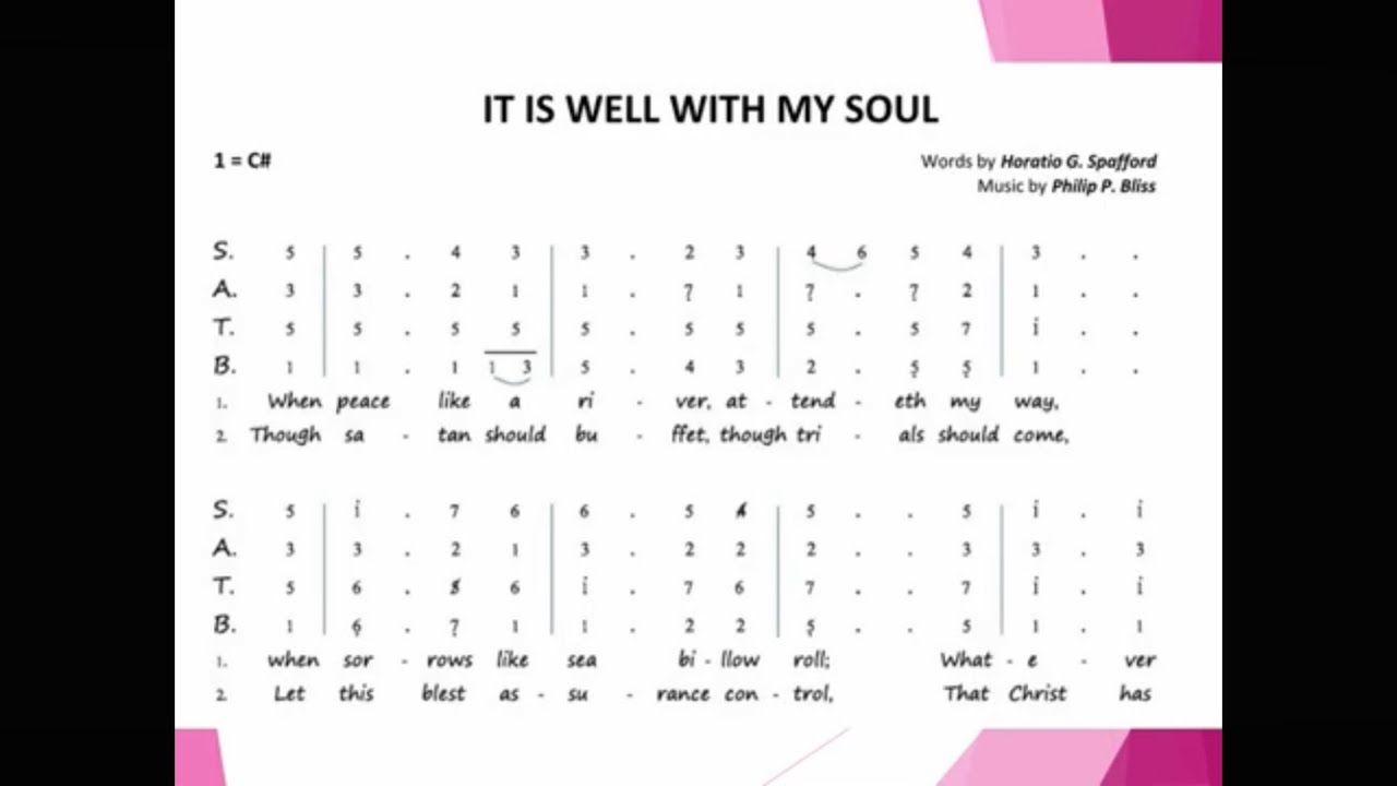 It is Well with My Soul - by Horatio G. Spafford & Philip P. Bliss - notasi Sopran