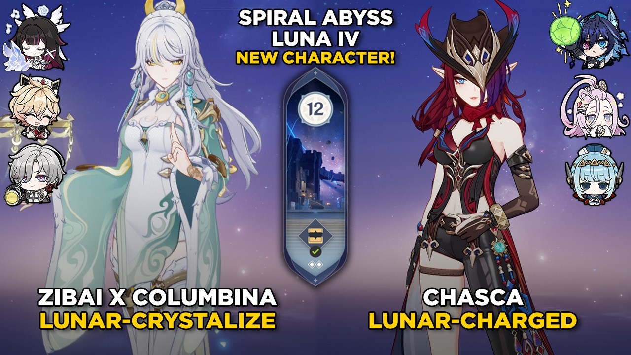 C0 Zibai + C0 Columbina & C0 Chasca | Spiral Abyss 6.3 | Genshin Impact Luna IV