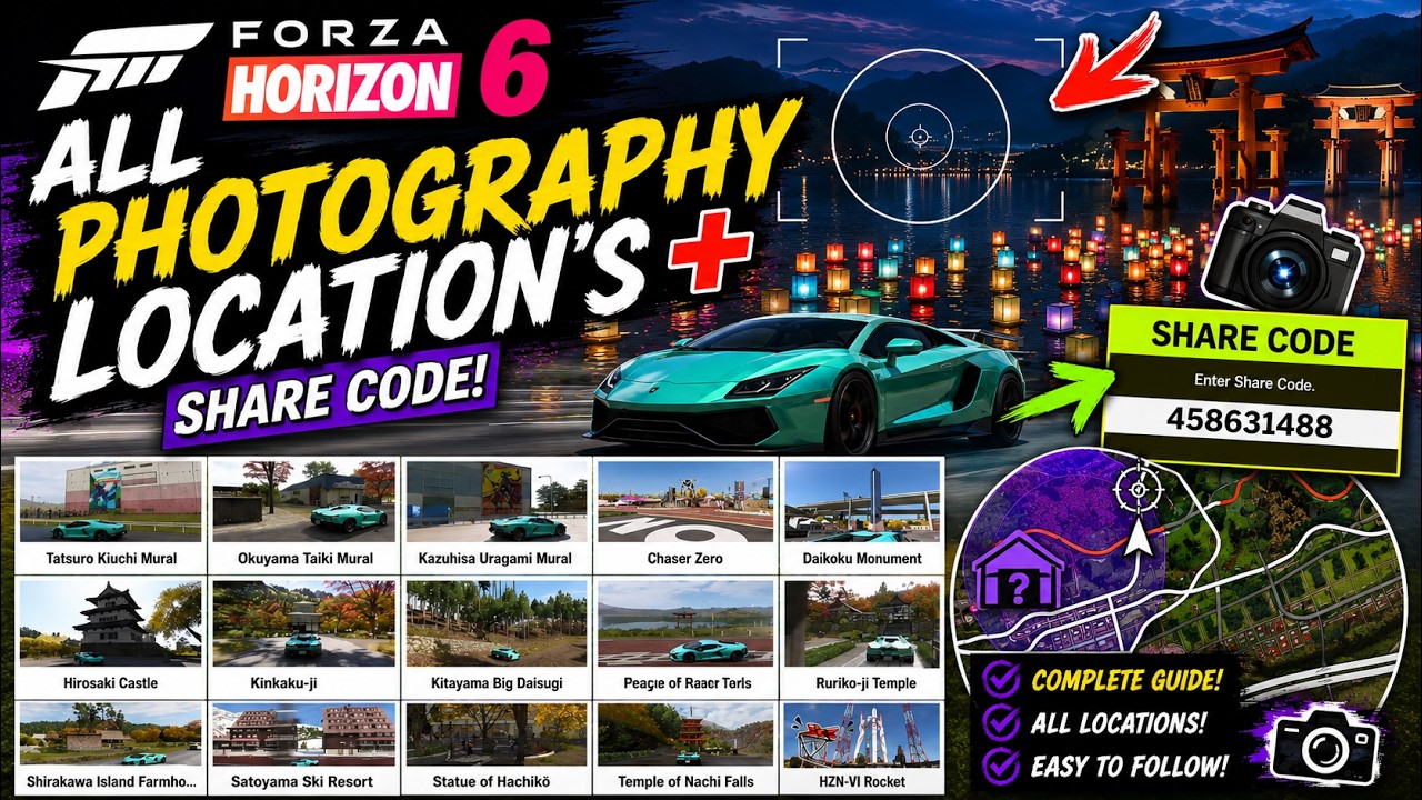 Forza Horizon 6 ALL Photography Locations + Share Code Complete Photo Challenge Guide 📸