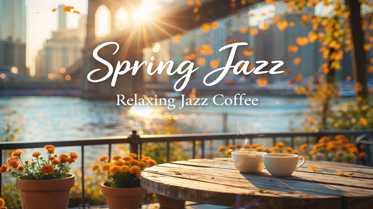 Fresh, gentle jazz music in an outdoor café space under the spring sunshine. instrumental jazz